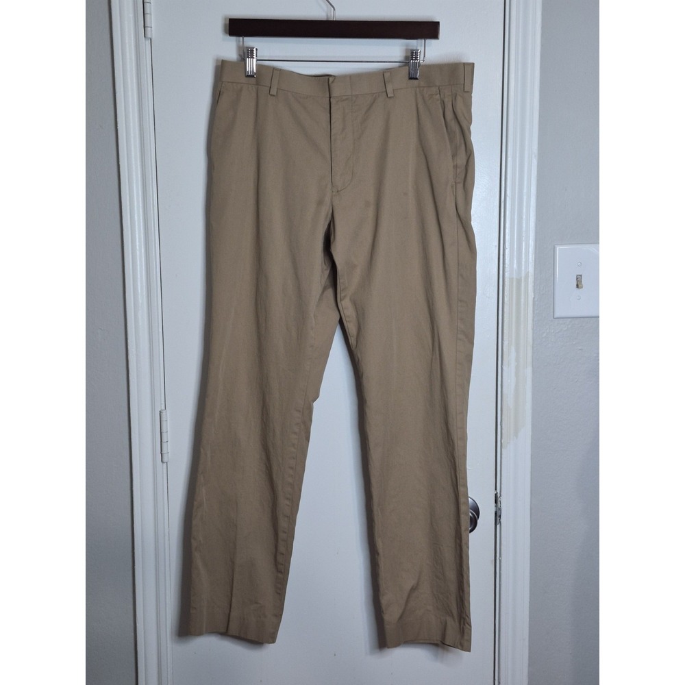 J Crew Ludlow Pants Mens 34x32 Larusmiani  Chino Trouser Italian Khakhi